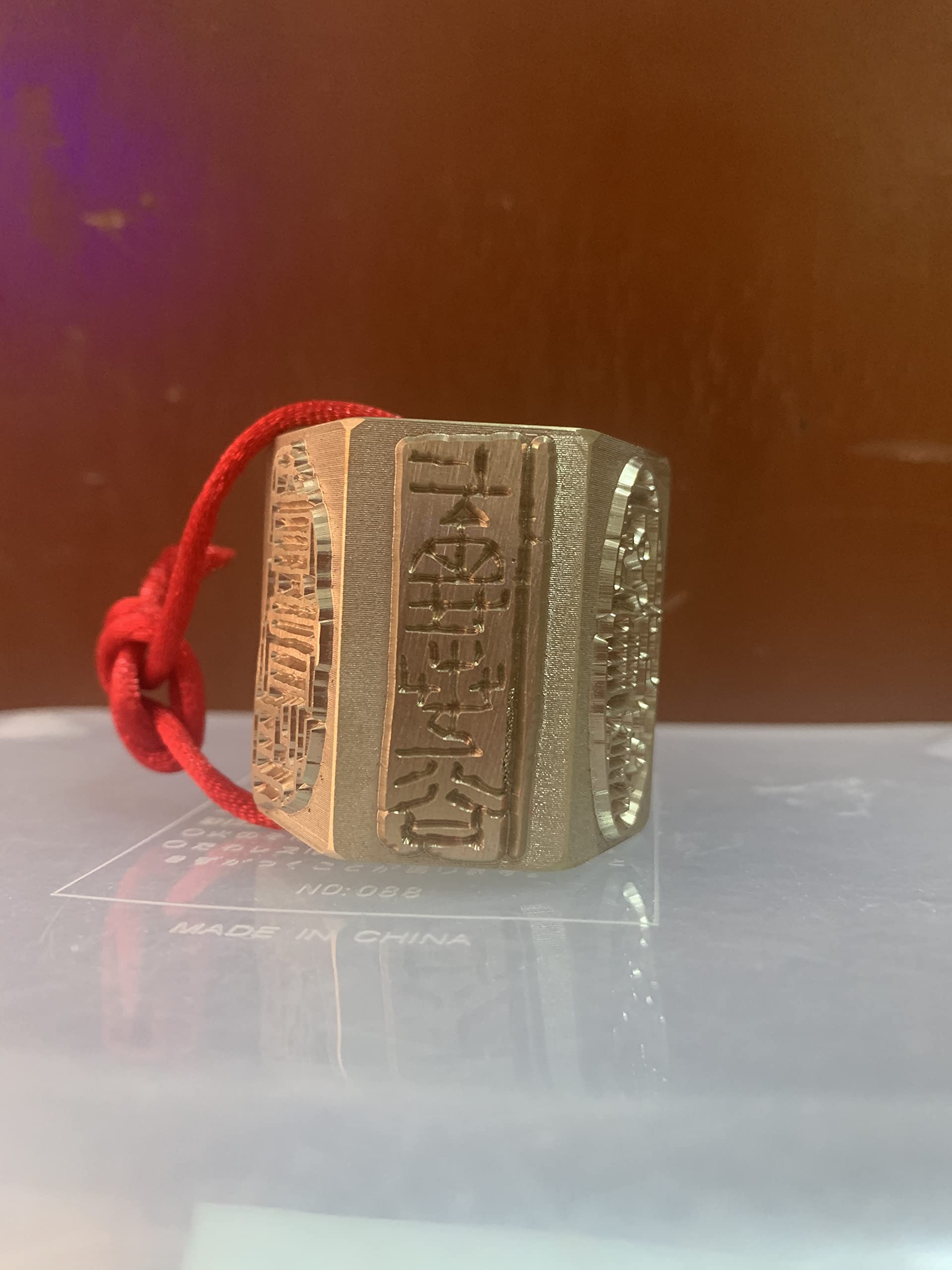 Yellow Brass Chinese Seal Stamp - Traditional Six-Sided Art Chop for Brush Calligraphy & Sumi-e Painting | Perfect for Signing Artworks, Gift Giving & Cultural Decor