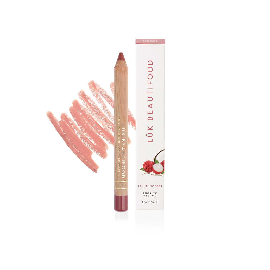Natural Lipstick Crayon in Lychee Sorbet - Vegan, Long-Lasting Lip Color with Moisturizing Formula | Perfect for Everyday Wear, Date Night & Special Occasions