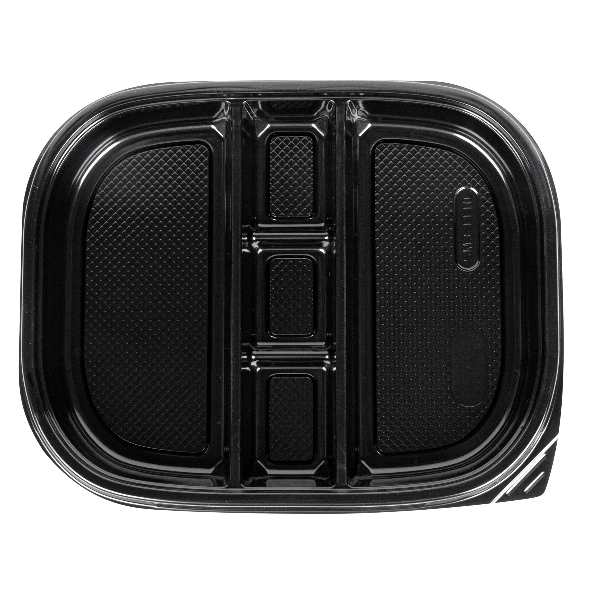 Bento Tek 51 oz Black Plastic Bento Box with 5 Compartments | 12.25