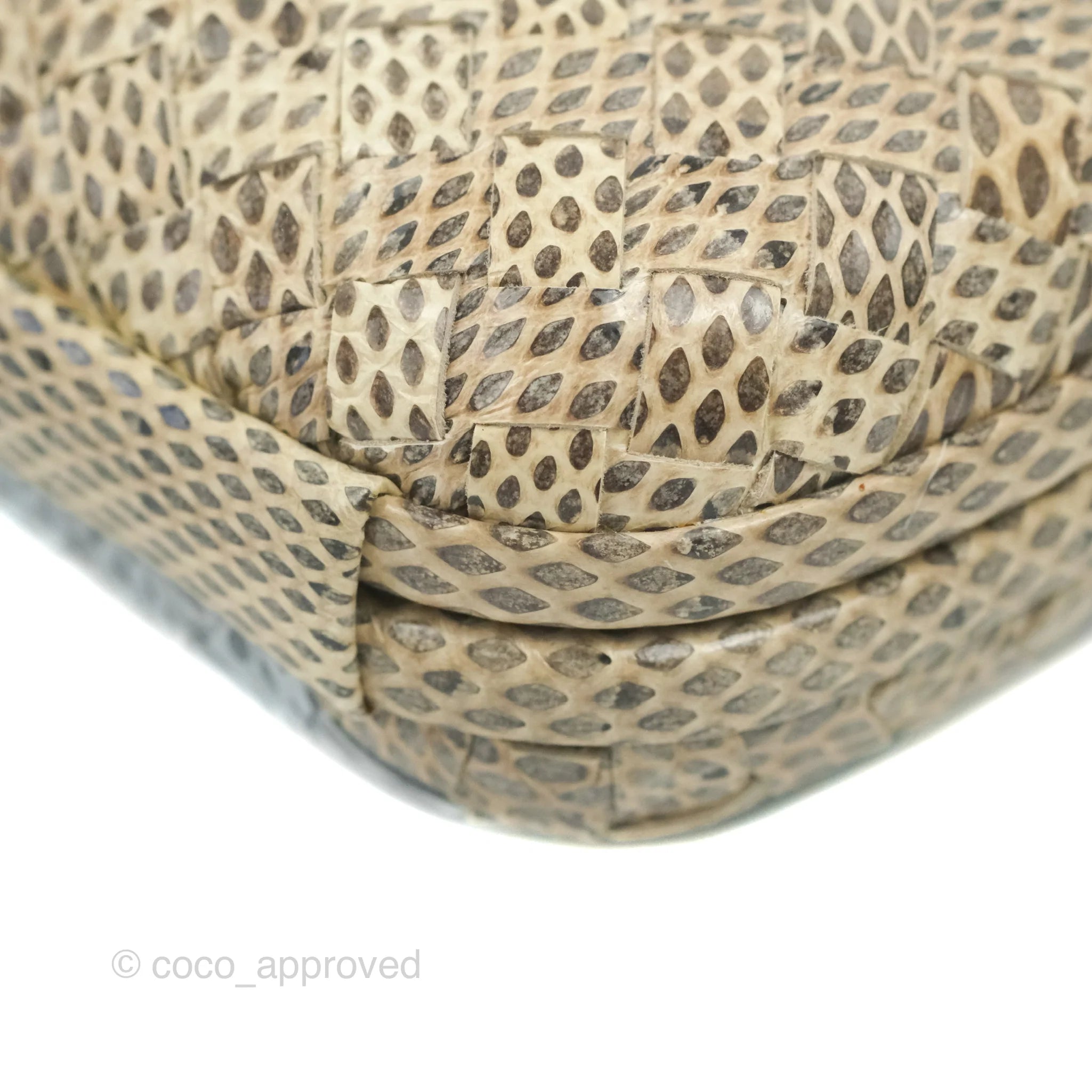 Bottega Veneta Ayers Intreccio Stretch Knot Clutch Python Leather Handbag - Luxury Designer Clutch for Evening Parties & Special Occasions