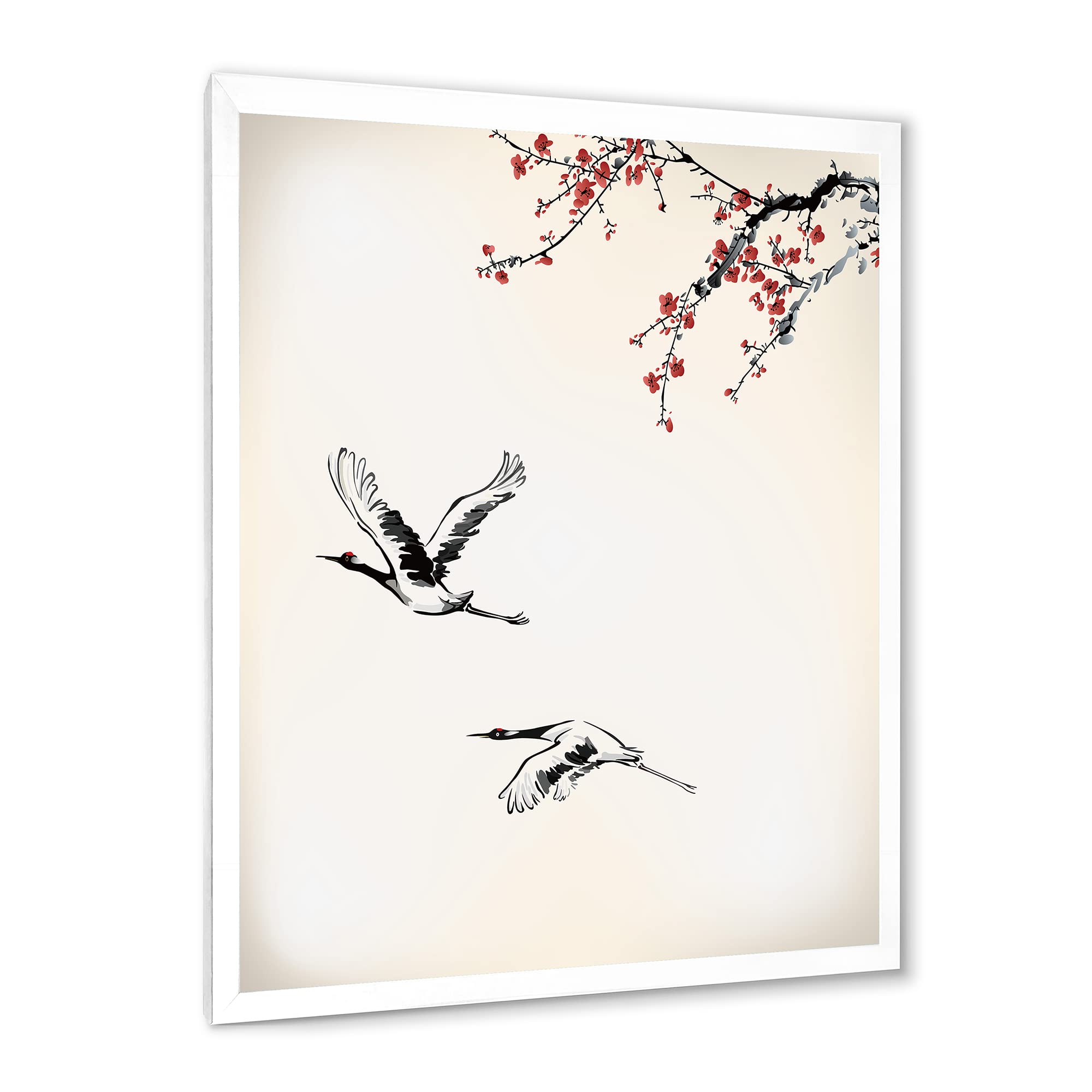 Sweet Winter Birds Traditional Framed Wall Art - Hand Painted Canvas Home Decor for Living Room, Bedroom & Office - Perfect Christmas Gift & Holiday Decoration