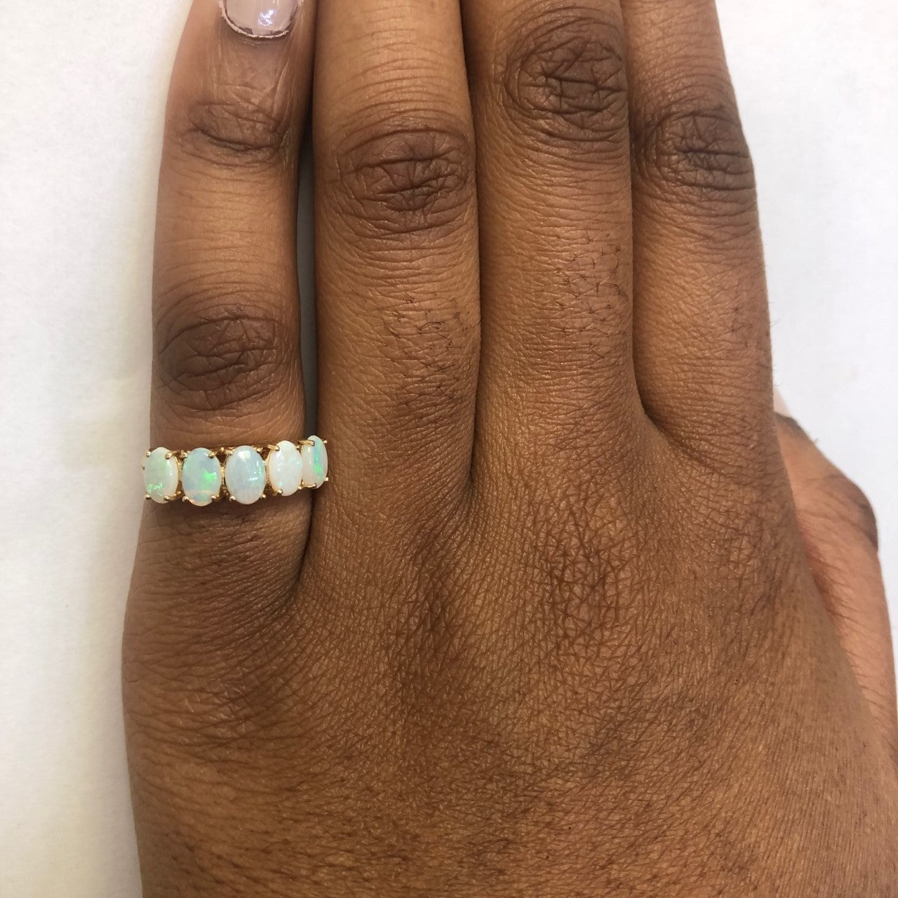 1.00ctw Opal Split Shank Ring - Size 6 | Elegant Prong Set Gemstone Jewelry for Women | Perfect for Weddings, Anniversaries & Special Occasions