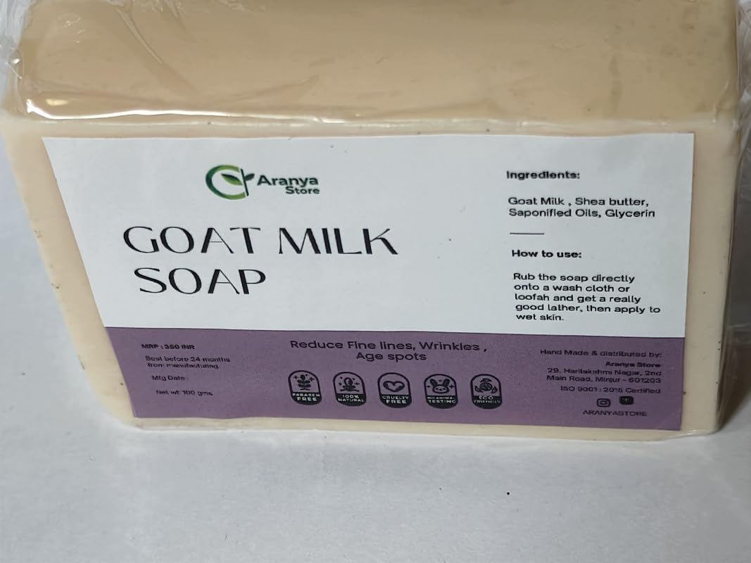 Aranya Store Natural Goat Milk Soap - Organic, Moisturizing & Gentle for Dry, Sensitive Skin - Perfect for Daily Face & Body Cleansing, Gift Sets & Spa Relaxation
