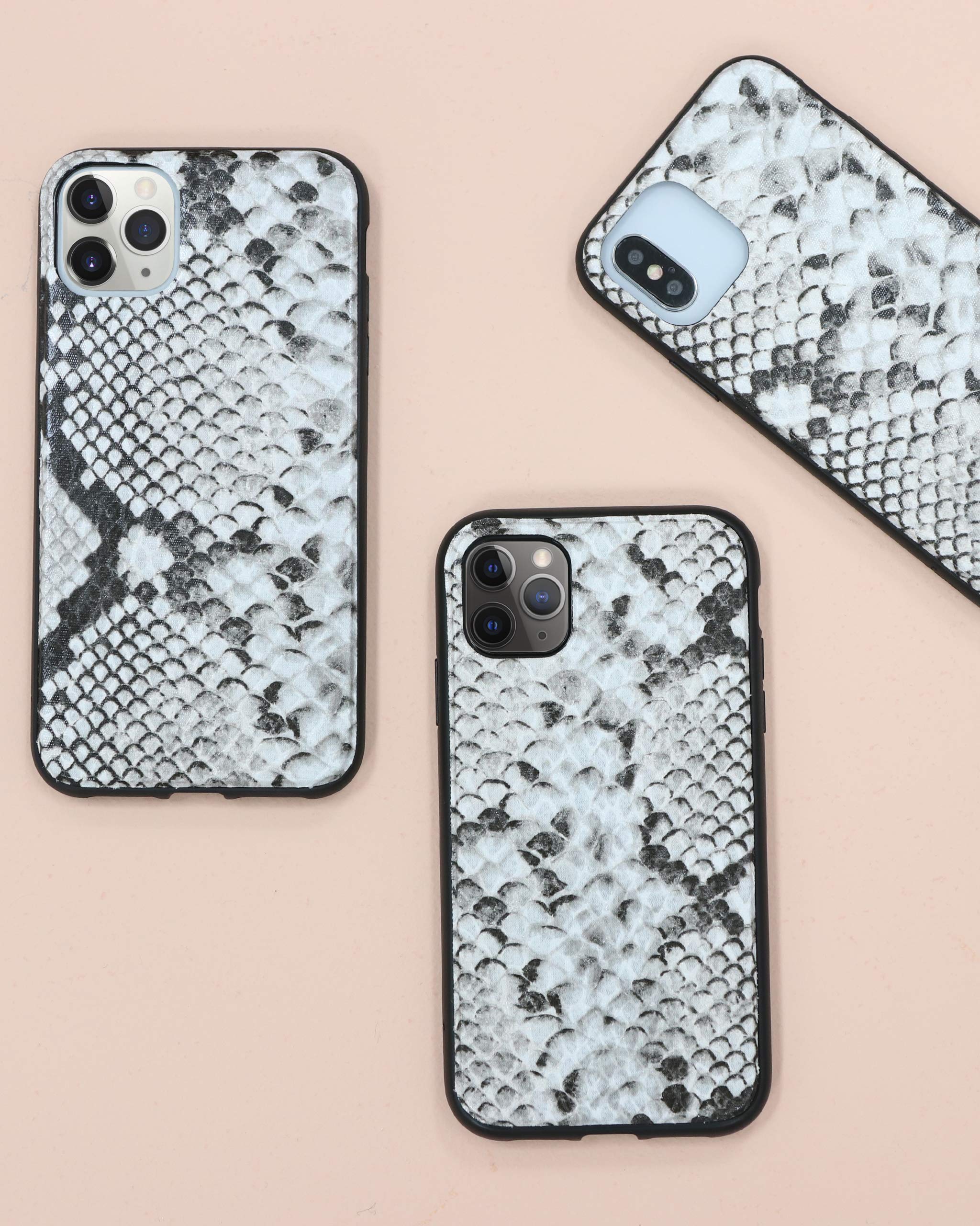 Sonix Gray Python Leather Case for iPhone 11 Pro - Military Drop Test Certified Protective Snake Skin Cover for iPhone X/Xs/11 Pro - Durable Luxury Phone Case for Work & Travel