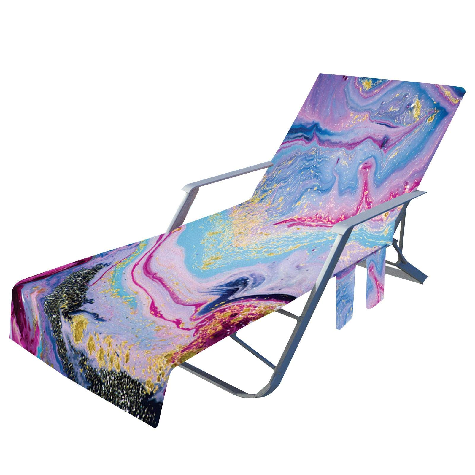 Premium Quick-Dry Microfiber Beach Chair Cover with Pockets - Non-Slip Sun Lounger Towel for Poolside, Beach & Outdoor Relaxation - Perfect for Sunbathing, Vacation & Backyard Lounging