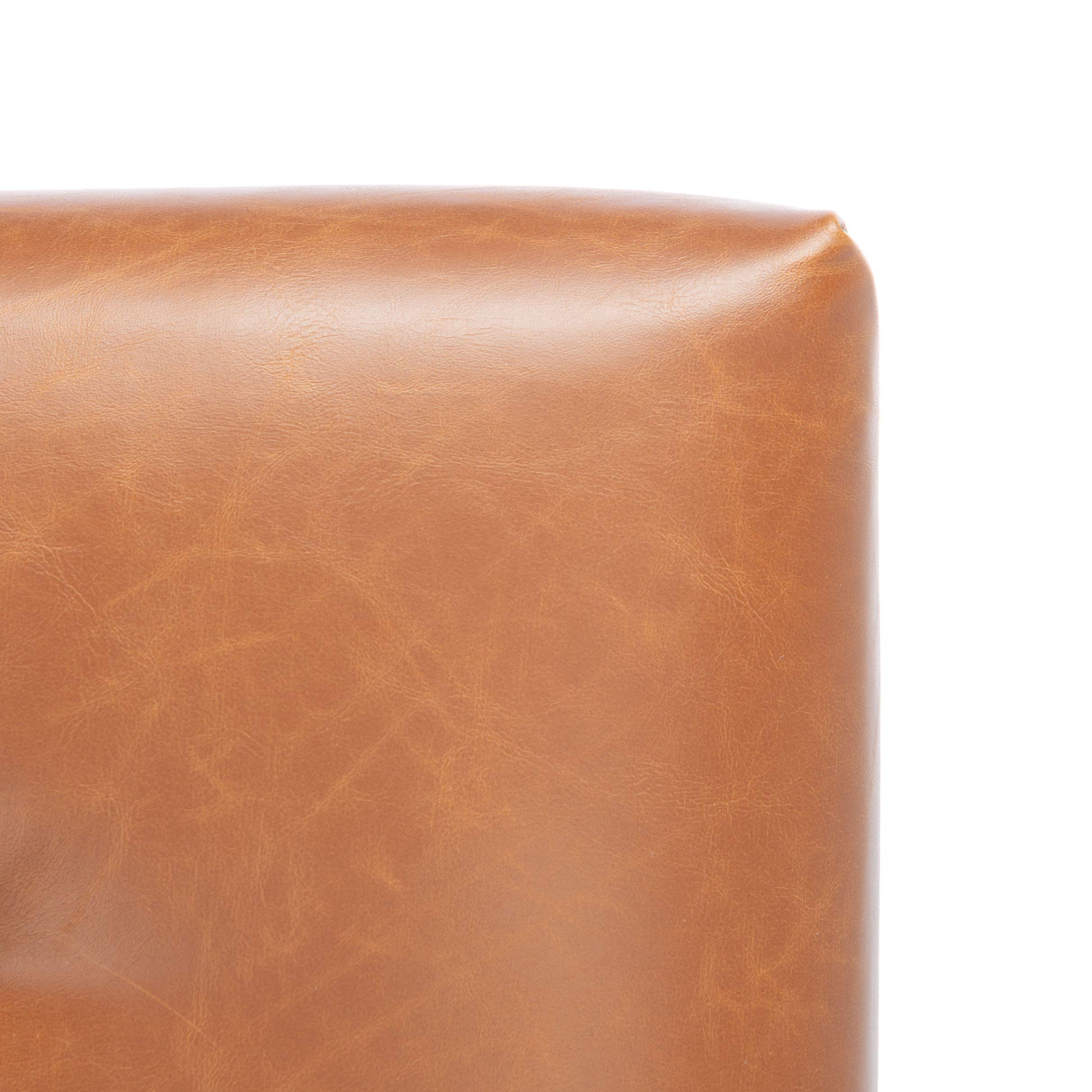 SAFAVIEH Roald Faux Leather Accent Club Chair ACH6209C - Light Brown/Antique Coffee - Modern Living Room Furniture for Home Office, Lounge & Reading Nook