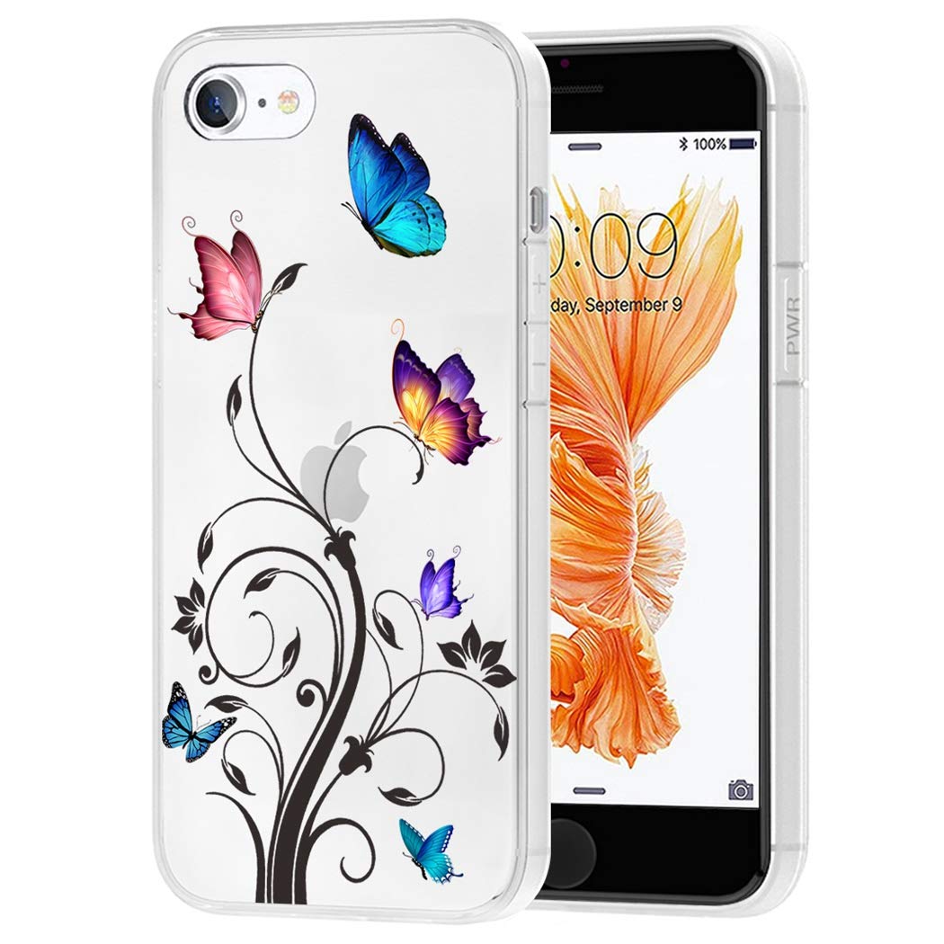 Clear Shockproof TPU Phone Case for iPhone 6/6S 4.7 inch - Cute Butterfly Design Protective Cover for Women & Girls | Perfect for Everyday Use, Work & School