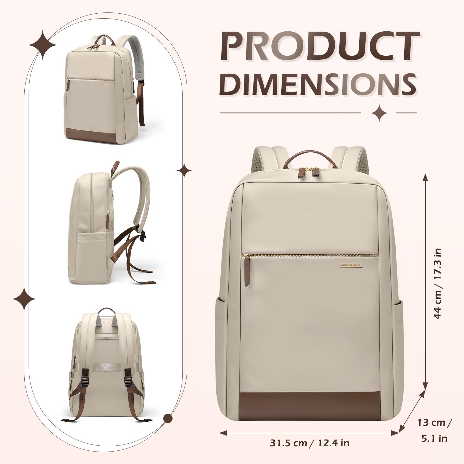 Anti-Theft Laptop Backpack for Women & Men - Waterproof 15.6