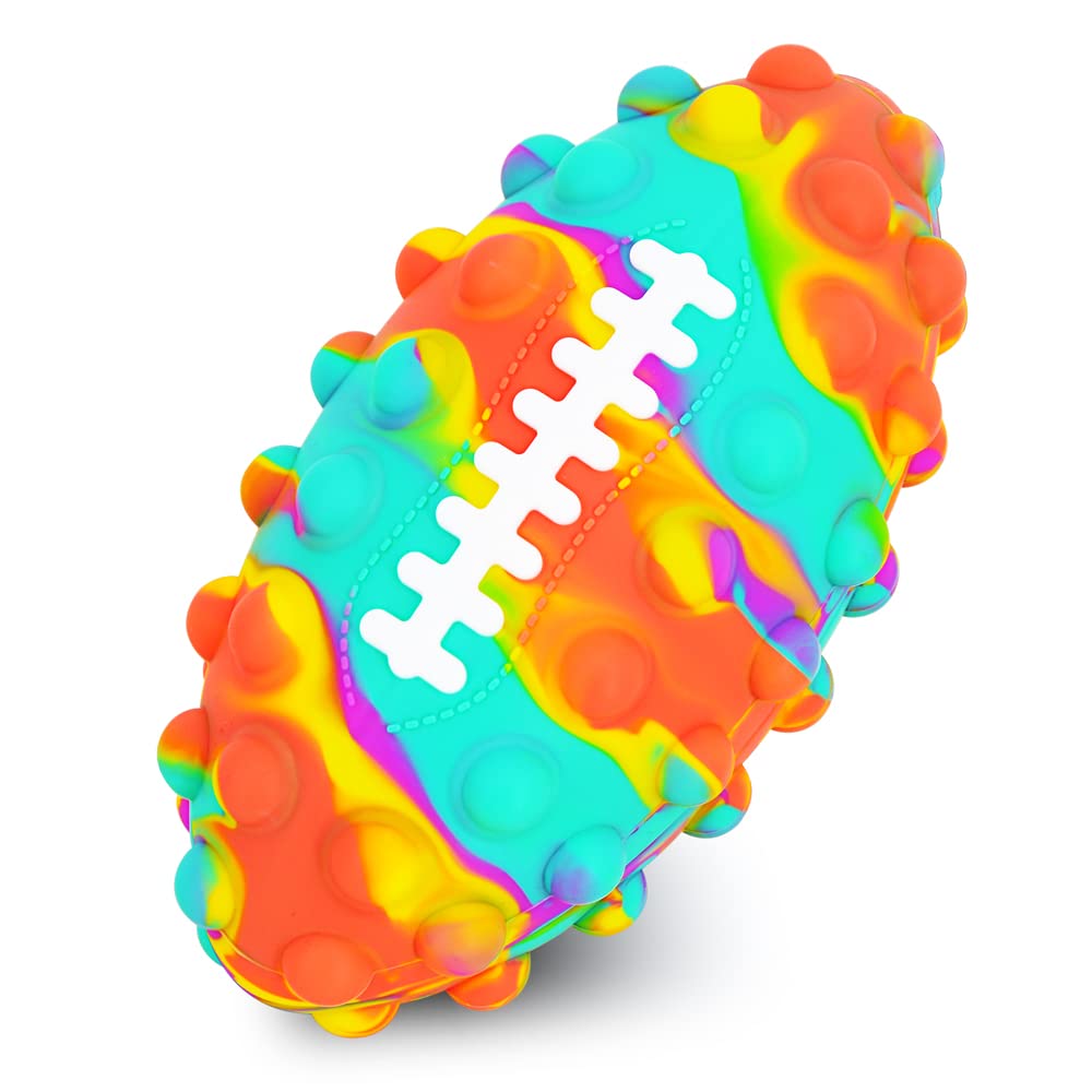 **Pop It Ball Fidget Toys - 3D Silicone Football Stress Relief Sensory Toys for Kids & Adults | Anxiety Relief, ADHD Focus, Office & Classroom Use (Yellow Mixed Color)**