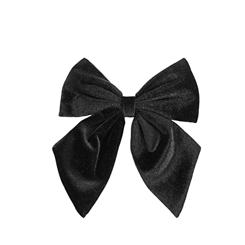 Spelly Velvet Hair Bows for Women & Girls - Alligator Clip Hair Accessories (Black) - Perfect for Parties & School