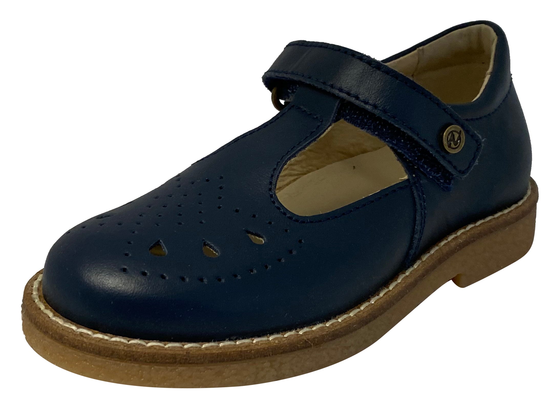 Naturino Girls Heather Vitello Flat Shoes for Toddlers - Navy Blue Mary Janes for School, Comfortable & Stylish Everyday Wear