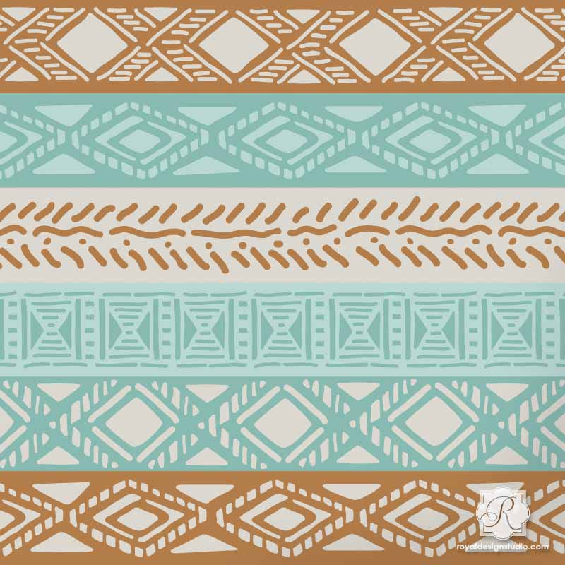 Tribal Border Craft Stencil Set - 12 Reusable DIY Templates for Scrapbooking, Wall Art & Home Decor | Perfect for DIY Projects, Card Making & Creative Painting