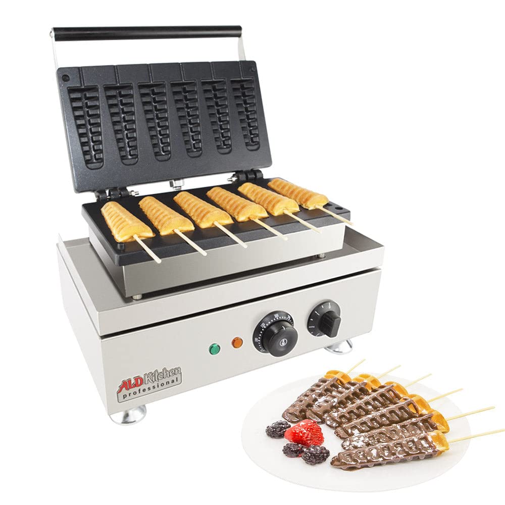 ALDKitchen Waffle Stick Maker - 110V Electric Waffle Maker for 6 Small Sticks | Perfect for Breakfast, Snacks & Party Treats | Non-Stick Waffle Machine for Home & Commercial Use