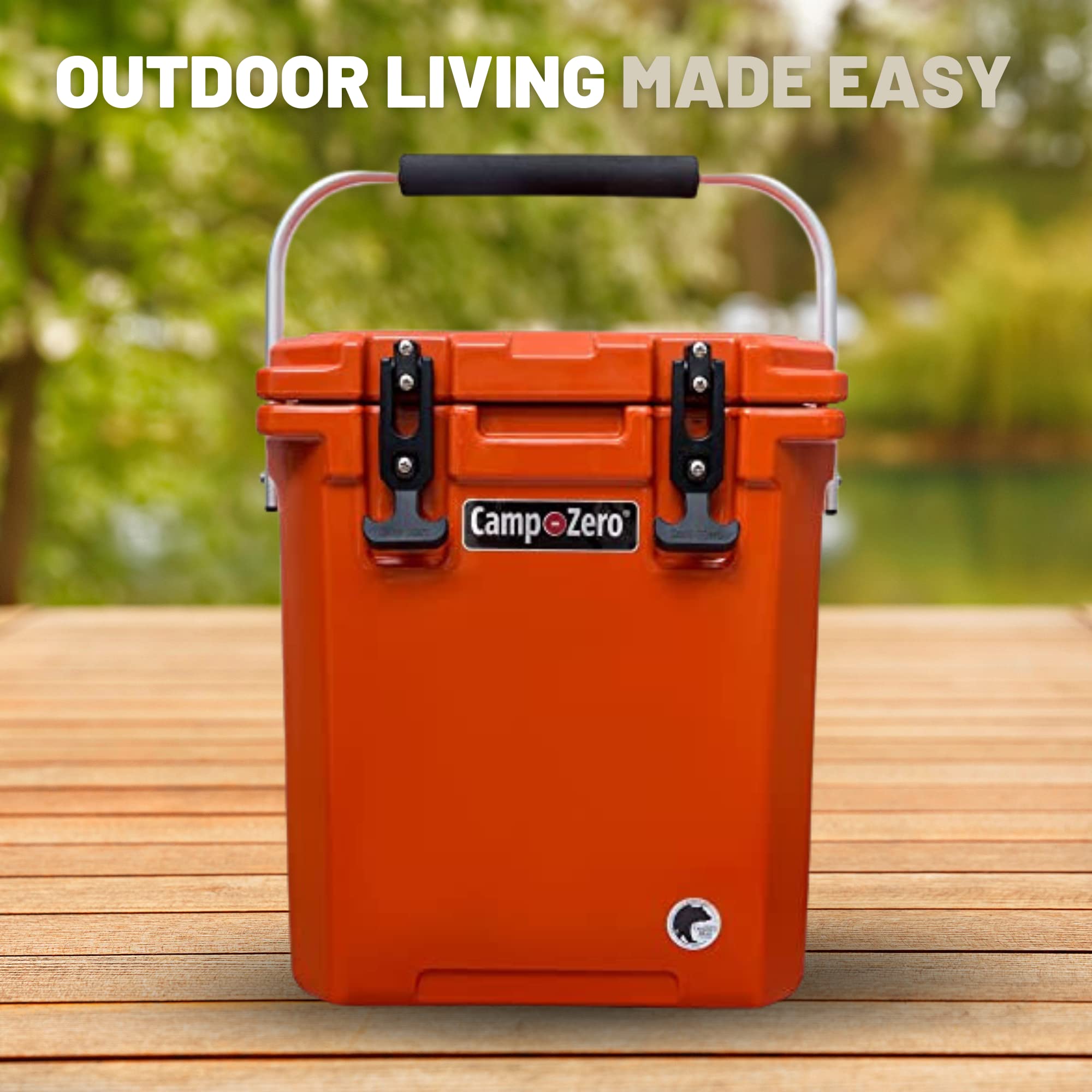 CAMP-ZERO 16L-16.9 Quart Portable Hard Cooler with Divider - Insulated Cooler for Drinks, Wine Bottles, Lunch & Picnics - Beach, Boating, Camping & Travel Essentials with 2 Built-in Cup Holders & Foldable Aluminum Handle - Perfect for Outdoor Adventures, Tailgating & BBQ Parties