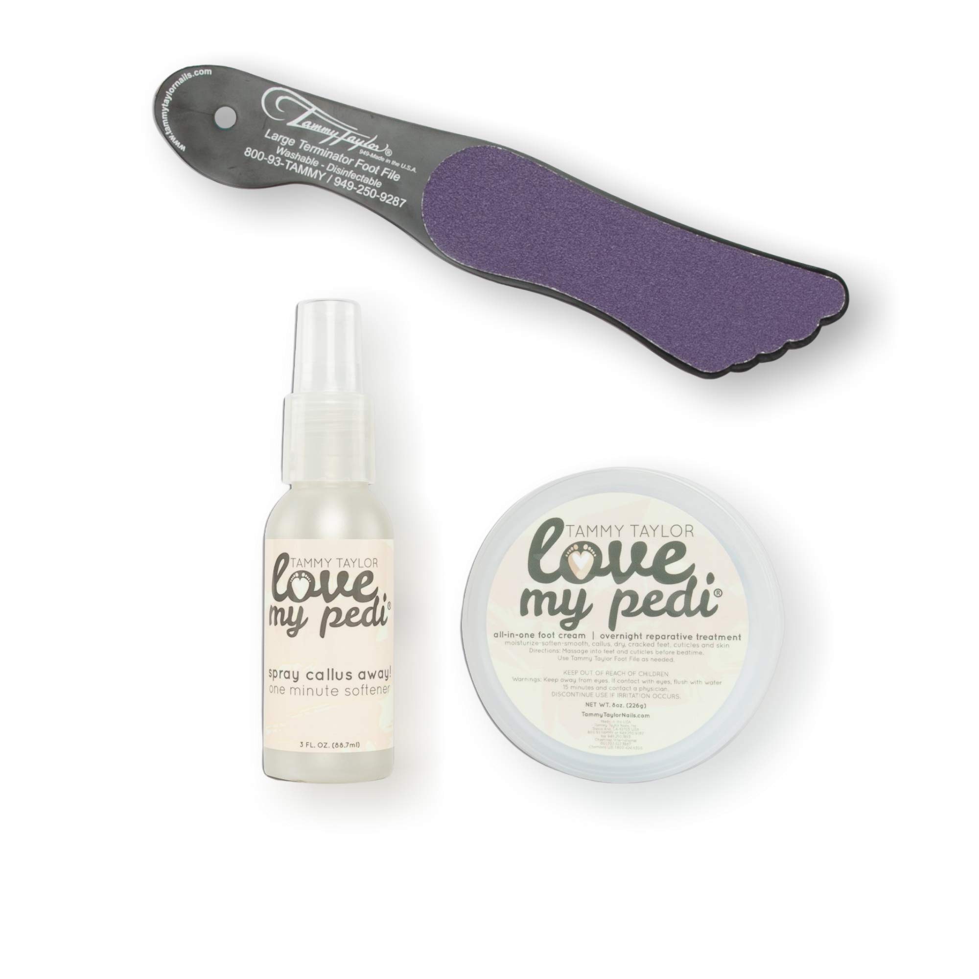 Tammy Taylor Love My Pedi Complete Pedicure Set Bundle | Foot Lotion for Dry Cracked Feet, Knees, Elbows & Hands | All-in-One Foot File, Moisturizing Cream & Dry Foot Spray | Perfect for At-Home Spa, Post-Pedicure Care & Cracked Heel Treatment