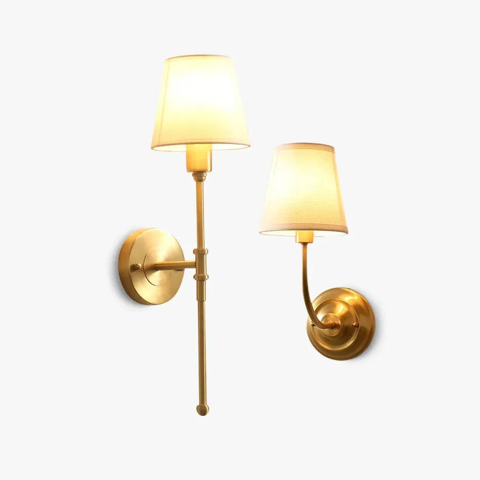 Elegant Gold Fabric Wall Lights for Indoor Decor - Perfect for Living Room, Bedroom, and Home Ambiance Lighting
