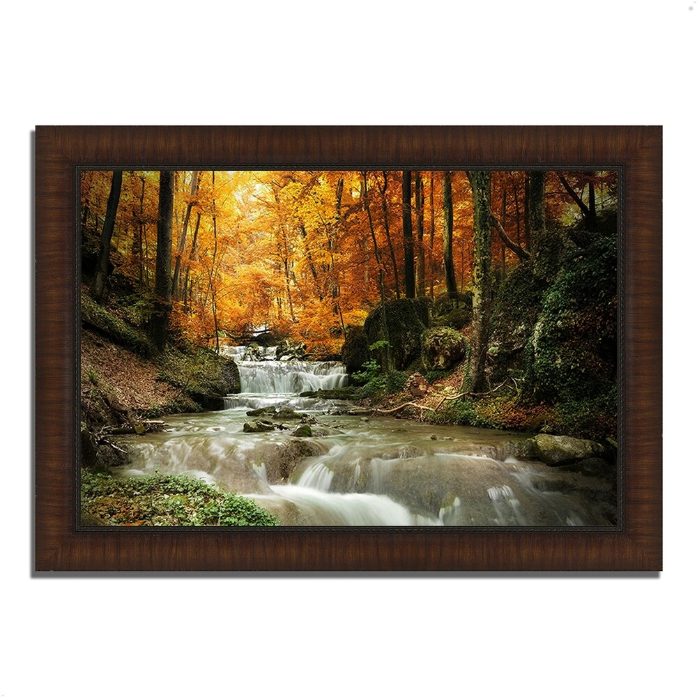 Autumn Stream Framed Wall Art - Landscape Photography Print Ready to Hang - Perfect for Living Room, Bedroom & Office Decor