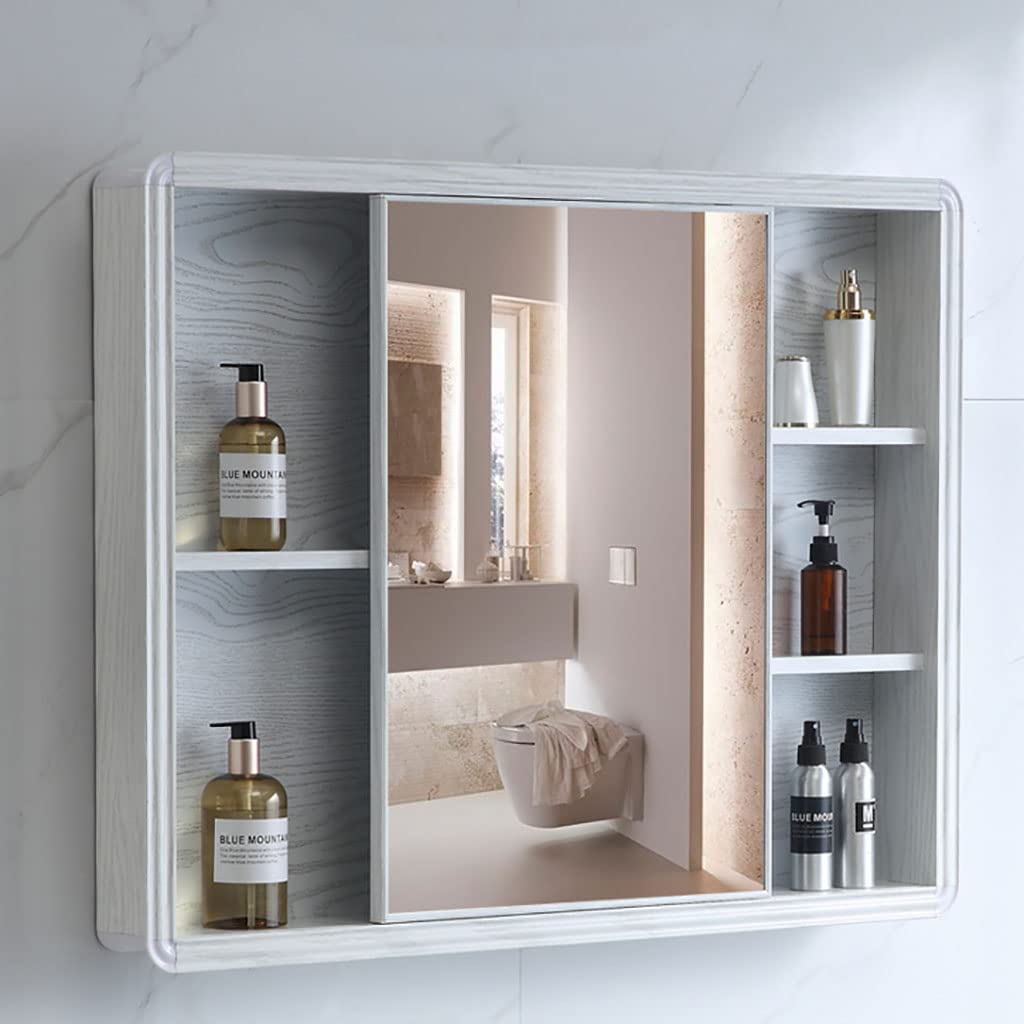 White Bathroom Mirror Cabinet - 23.5 x 27.5 Inch Wall Mount Medicine Cabinet with Storage - Perfect for Small Bathrooms, Vanities & Modern Home Decor