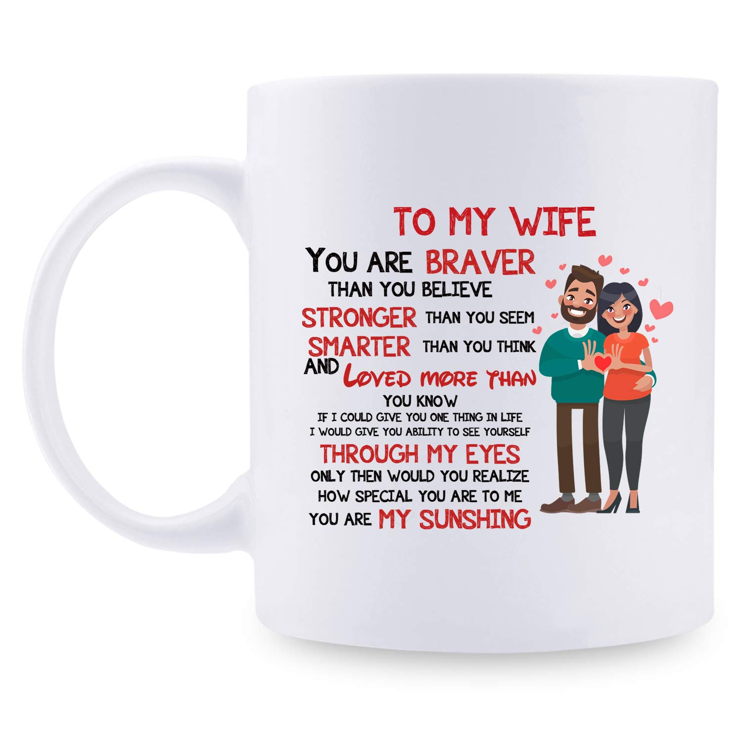 11oz Wife Coffee Mug - Perfect Birthday & Anniversary Gift for Her - Cute Wifey Mug for Women - Ideal for Coffee, Tea & Hot Chocolate at Home or Office