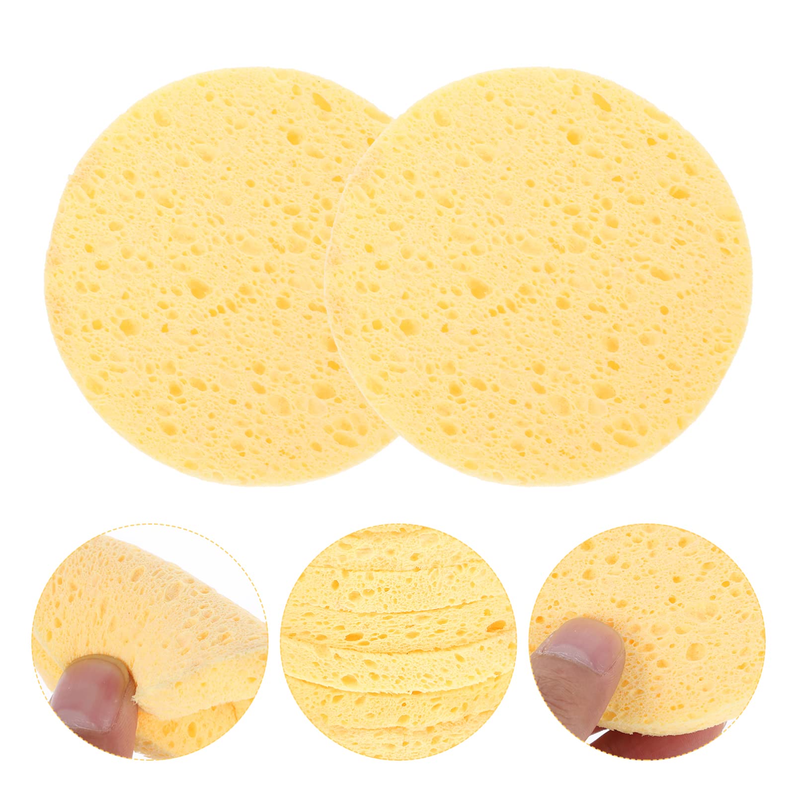 KALLORY 10-Pack Natural Wood Pulp Cotton Facial Cleansing Sponges - Gentle Exfoliating & Makeup Remover Pads for Estheticians & Daily Skincare Routine | Soft Cosmetic Sponges for Face Wash & Deep Cleansing