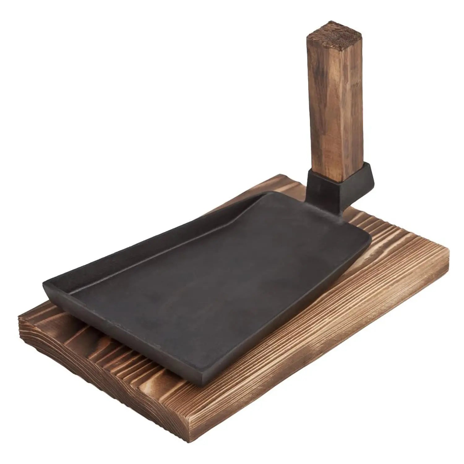 Premium Cast Iron Sizzler Platter - Authentic Japanese Ikenaga Hoe-Shaped Grill Plate for Steak, Fajitas & Hibachi Cooking - Perfect for Outdoor BBQs, Camping & Restaurant-Style Dining