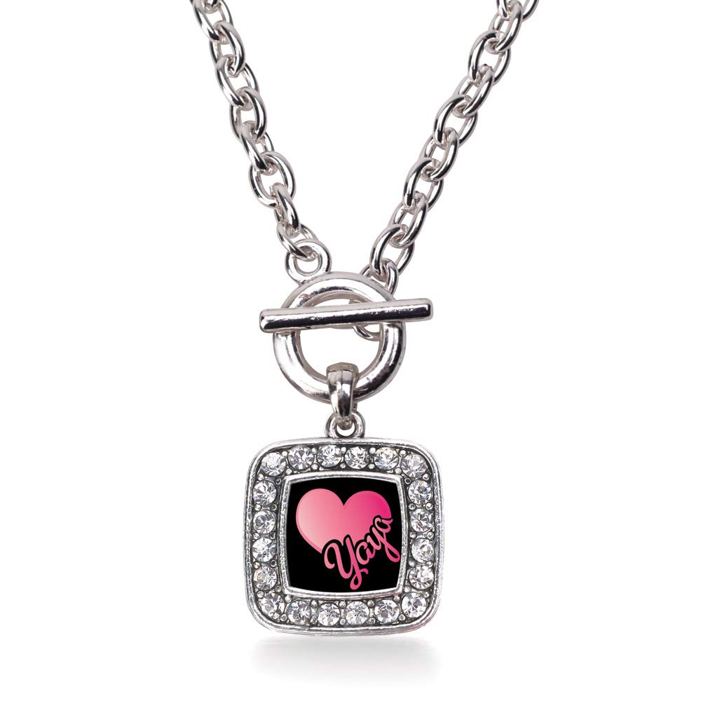 Inspired Silver - 18 Inch Sterling Silver Square Charm Necklace with Cubic Zirconia, Elegant Jewelry for Women, Perfect for Parties, Weddings & Everyday Wear