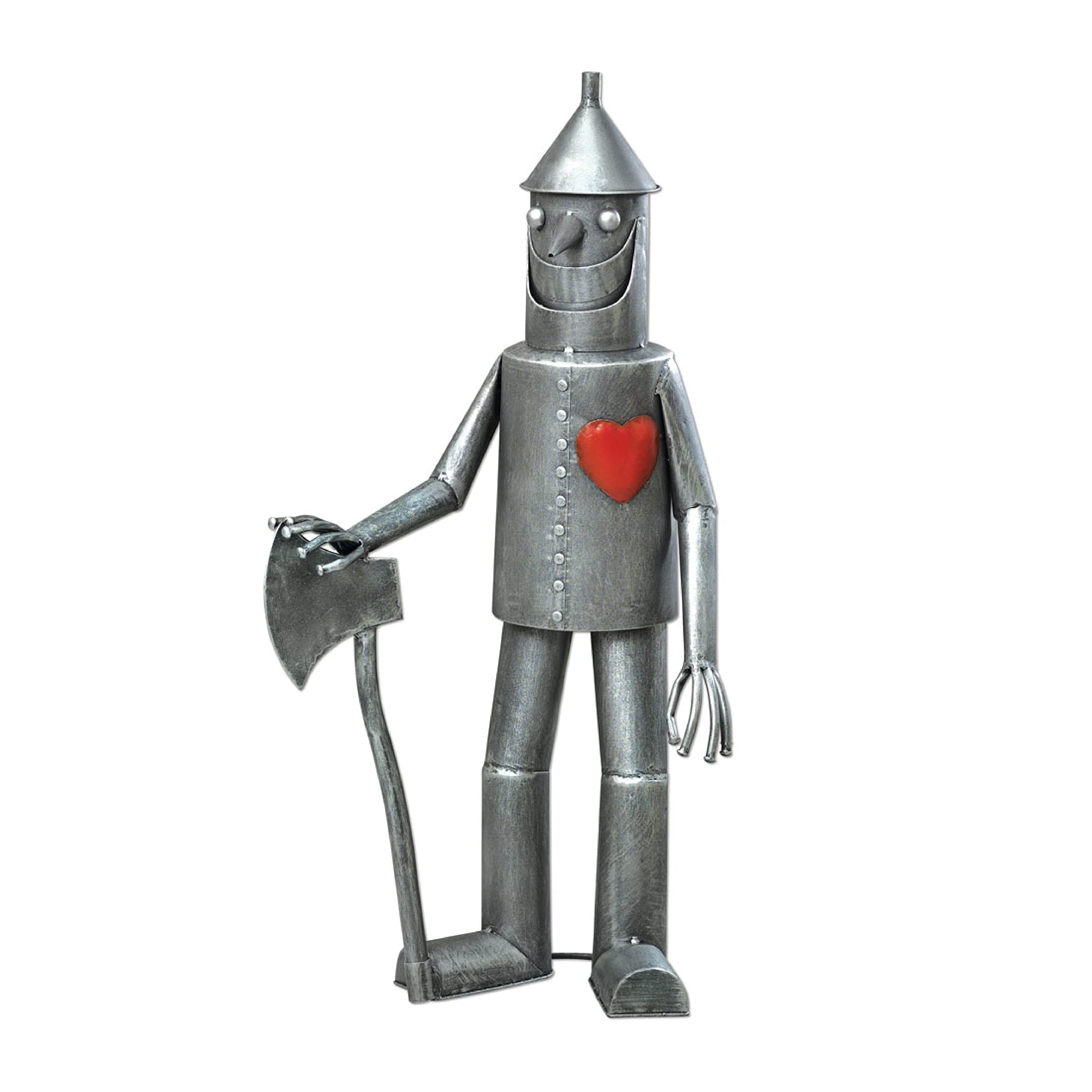 30.5 Inch Tall Tin Woodsman with Heart Garden Statue - Outdoor Yard Decor, Sculpture & Garden Art for Lawn, Patio, or Flower Bed Decorations - Perfect for Wizard of Oz Themed Gardens and Rustic Outdoor Decor
