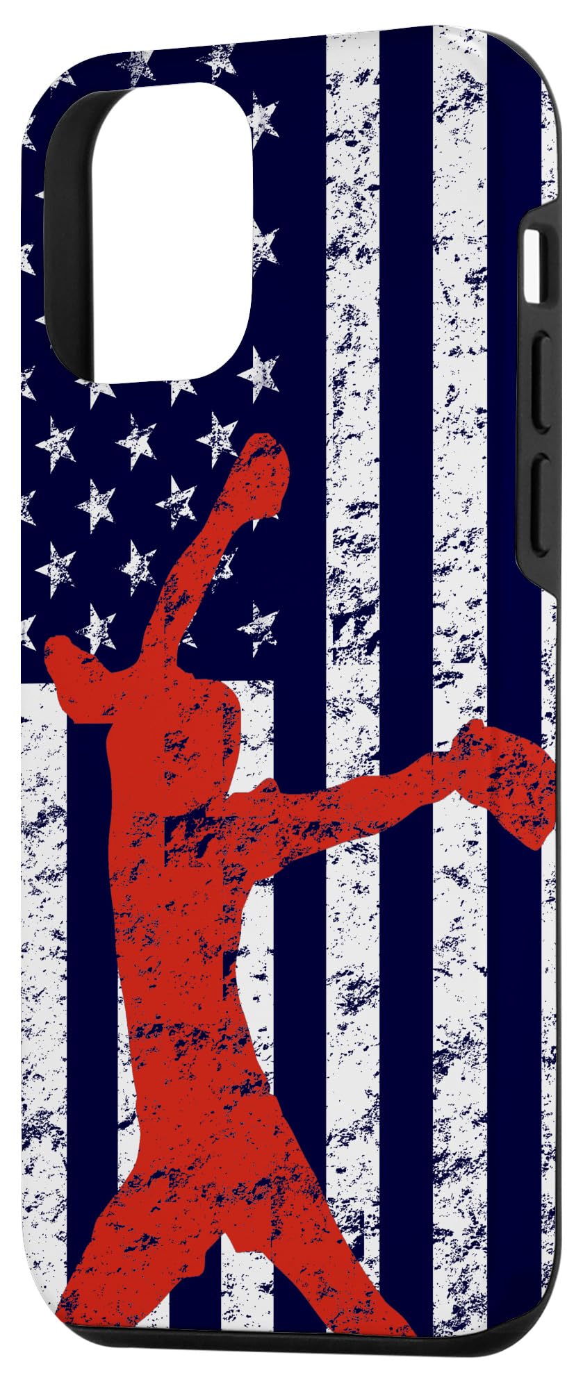 iPhone 12 Mini Case with Distressed American Flag Design - Protective Cover for Girls Softball Fast Pitch Pitchers | Perfect for Games, Practice & Team Spirit