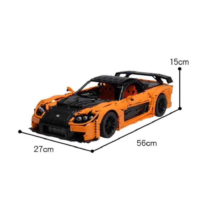 3069PCS MOC 57488 Han's Mazda RX-7 VeilSide Fortune Model Car Kit (1:8 Scale) - Perfect for Car Enthusiasts, Collectors & DIY Builders - Great Gift for Birthday, Christmas & Display in Home/Office