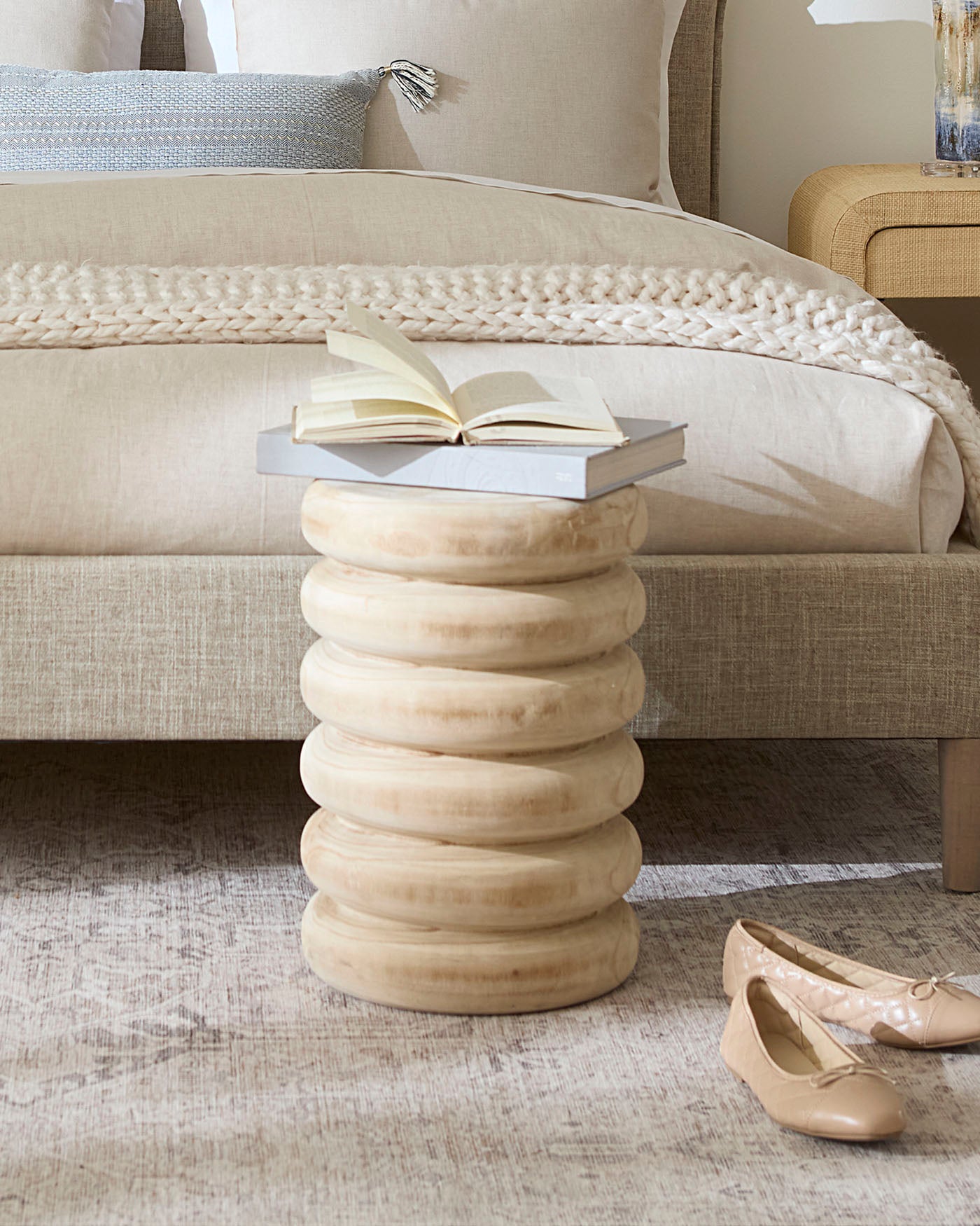Modern Mojave Side Table - Rustic Wood Nightstand with Storage Shelf for Bedroom, Living Room & Office - Perfect for Small Spaces & Home Decor