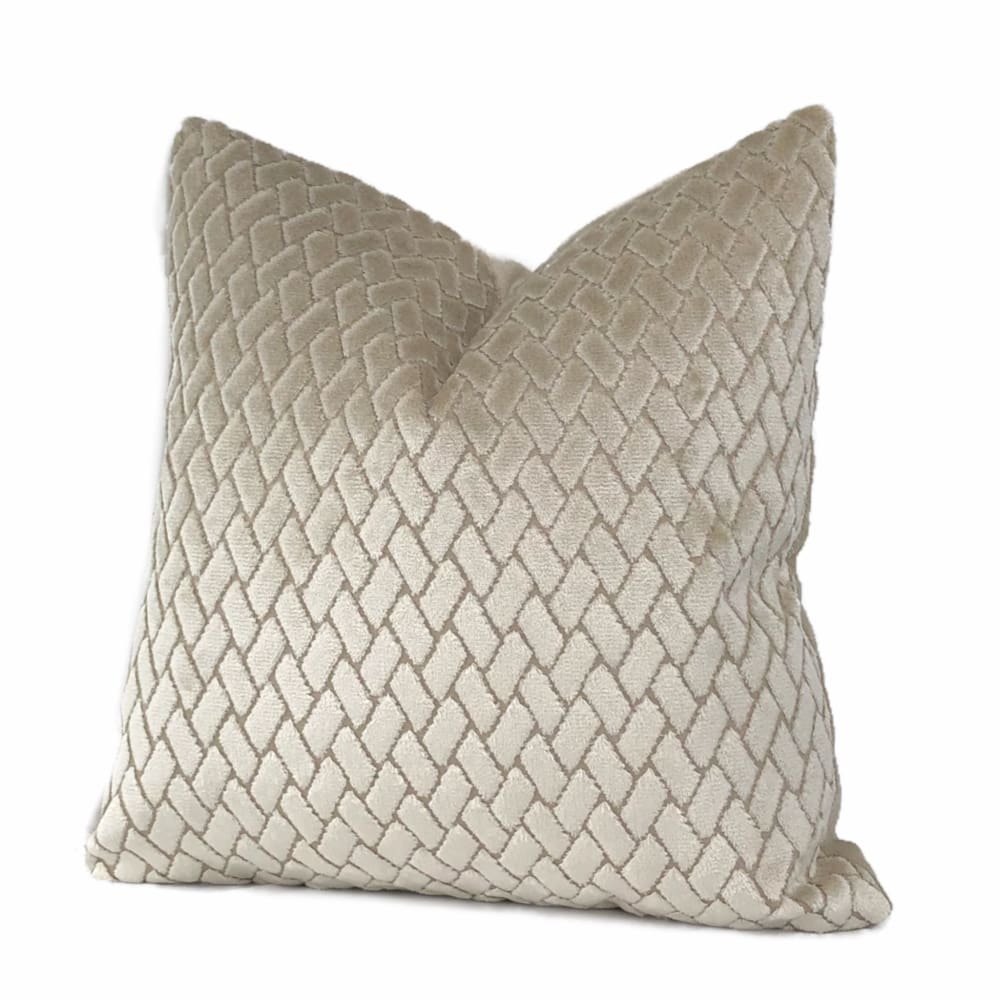 Geometric Cut Velvet Pillow Cover - Soft & Luxurious Decorative Throw Pillow Case for Couch, Bed, Sofa - Modern Home Decor Accent - Perfect for Living Room, Bedroom, or Nursery