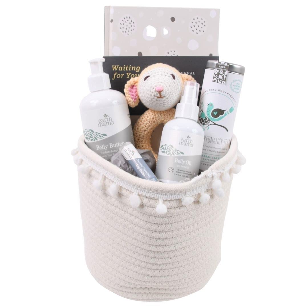 Pregnancy Gift Basket for Expecting Moms - Thoughtful Baby Shower Present with Organic Snacks & Self-Care Essentials | Perfect for First-Time Mothers, Gender Reveal Parties & Hospital Delivery Gifts