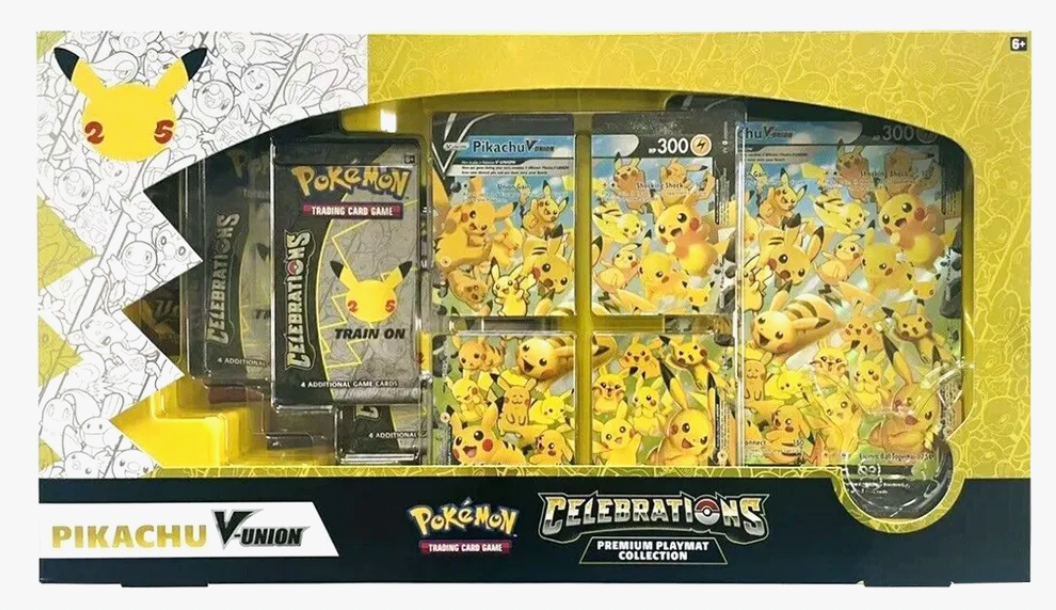 Pokemon Pikachu V Union Premium Playmat Collection Box - Official Pokemon Trading Card Game Accessories for Collectors & Players - Perfect for Game Nights, Tournaments & Gifts