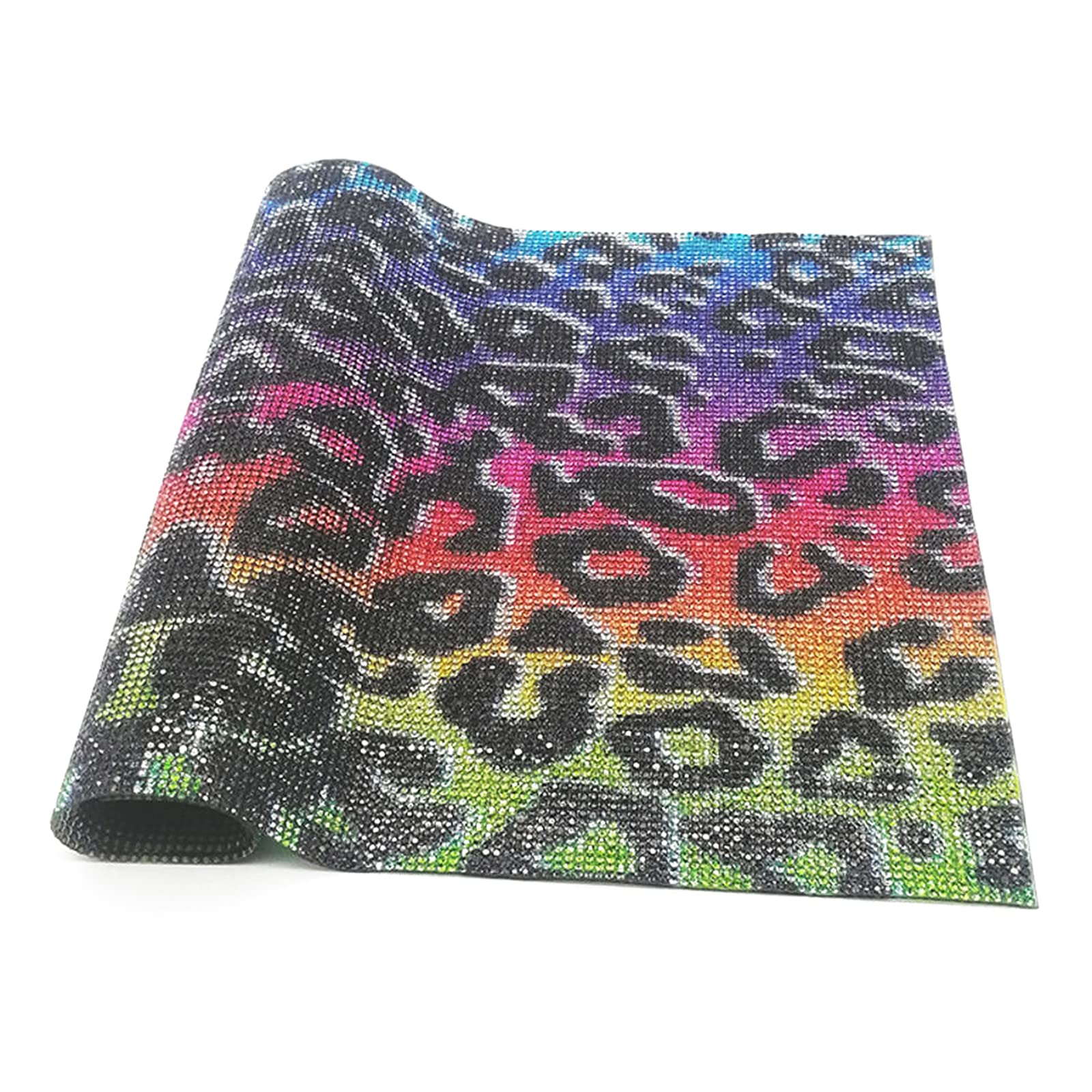 TXIN 9.4 x 15.7 Inch Leopard Print Rhinestone Stickers - Self-Adhesive Bling Crystal Gems for DIY Car Decoration, Arts & Crafts - Sparkling Decorative Trim for Laptops, Phone Cases & Home Decor