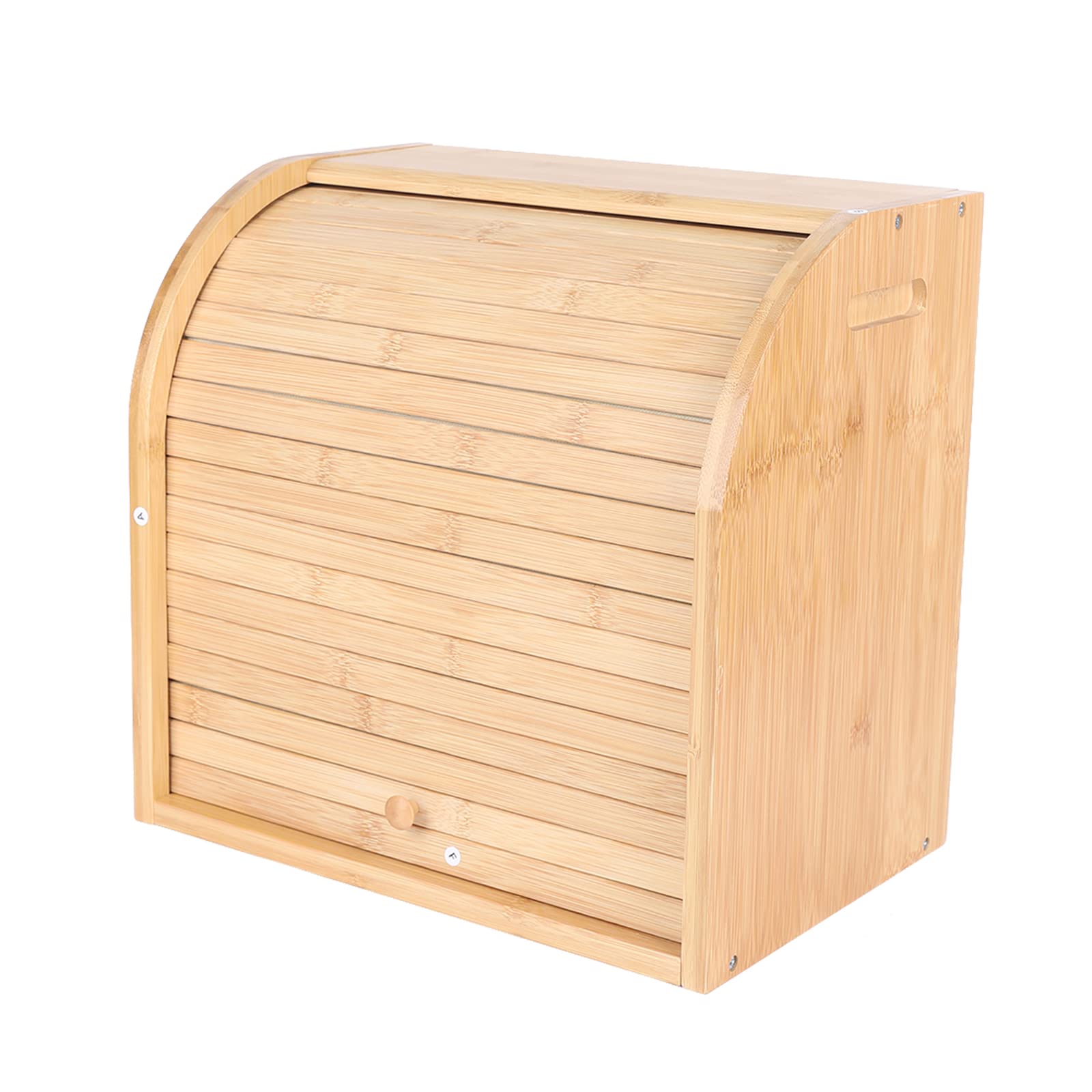 Double Layer Wooden Bread Box with Removable Tray & Arched Door - Large Capacity 2-Tier Bread Storage Container for Kitchen Counter - Perfect for Organizing Bread, Pastries & Baked Goods - Ideal for Home Bakeries, Breakfast Nooks & Farmhouse Style Kitchens
