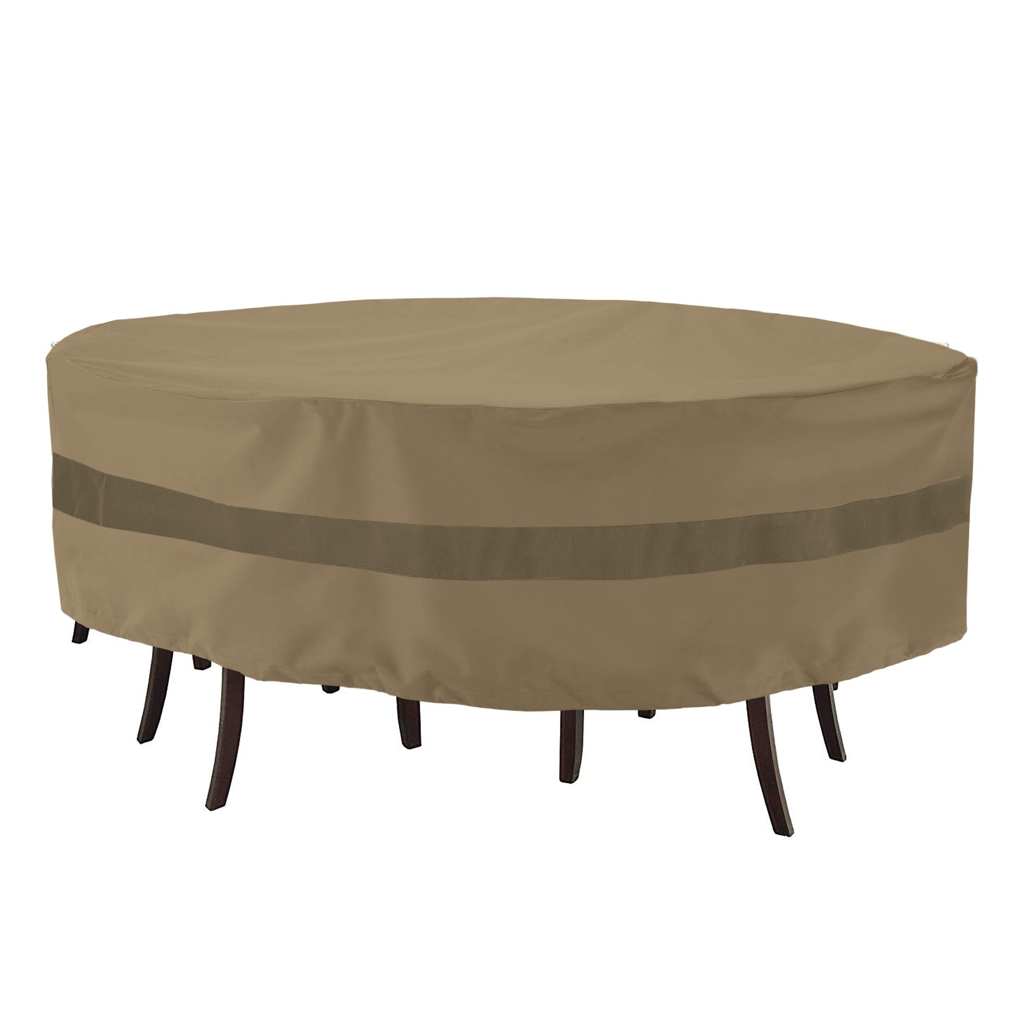 **SunPatio Heavy Duty Waterproof Round Patio Table and Chairs Cover – 84