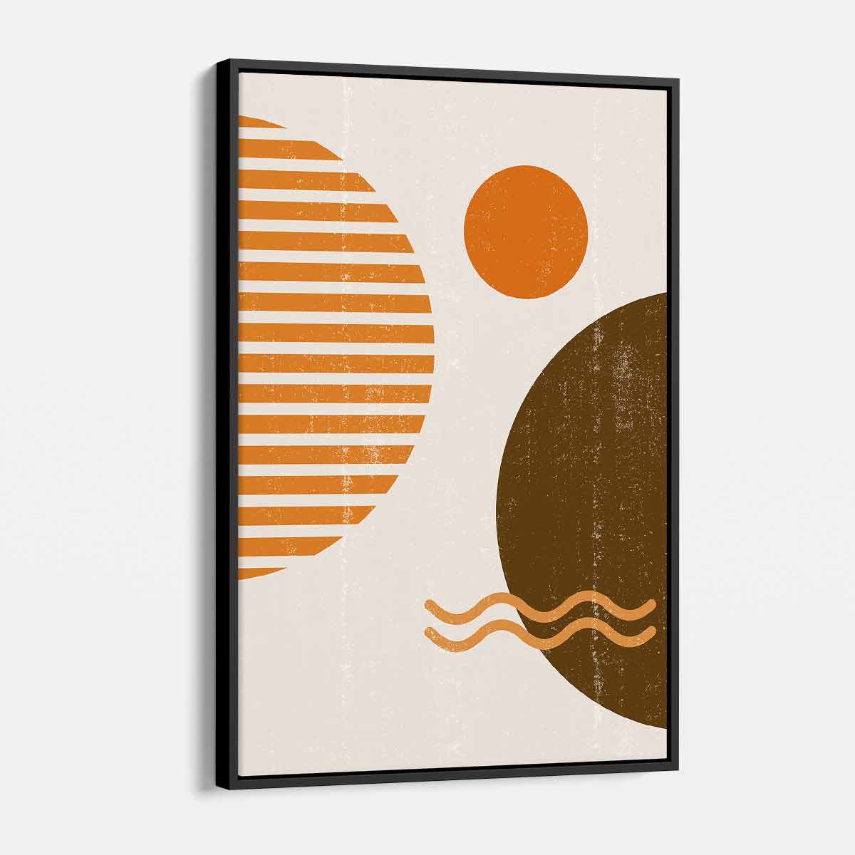 Brown Sun and Moon Wall Art Canvas Print - Modern Boho Decor for Living Room, Bedroom & Office - 6440
