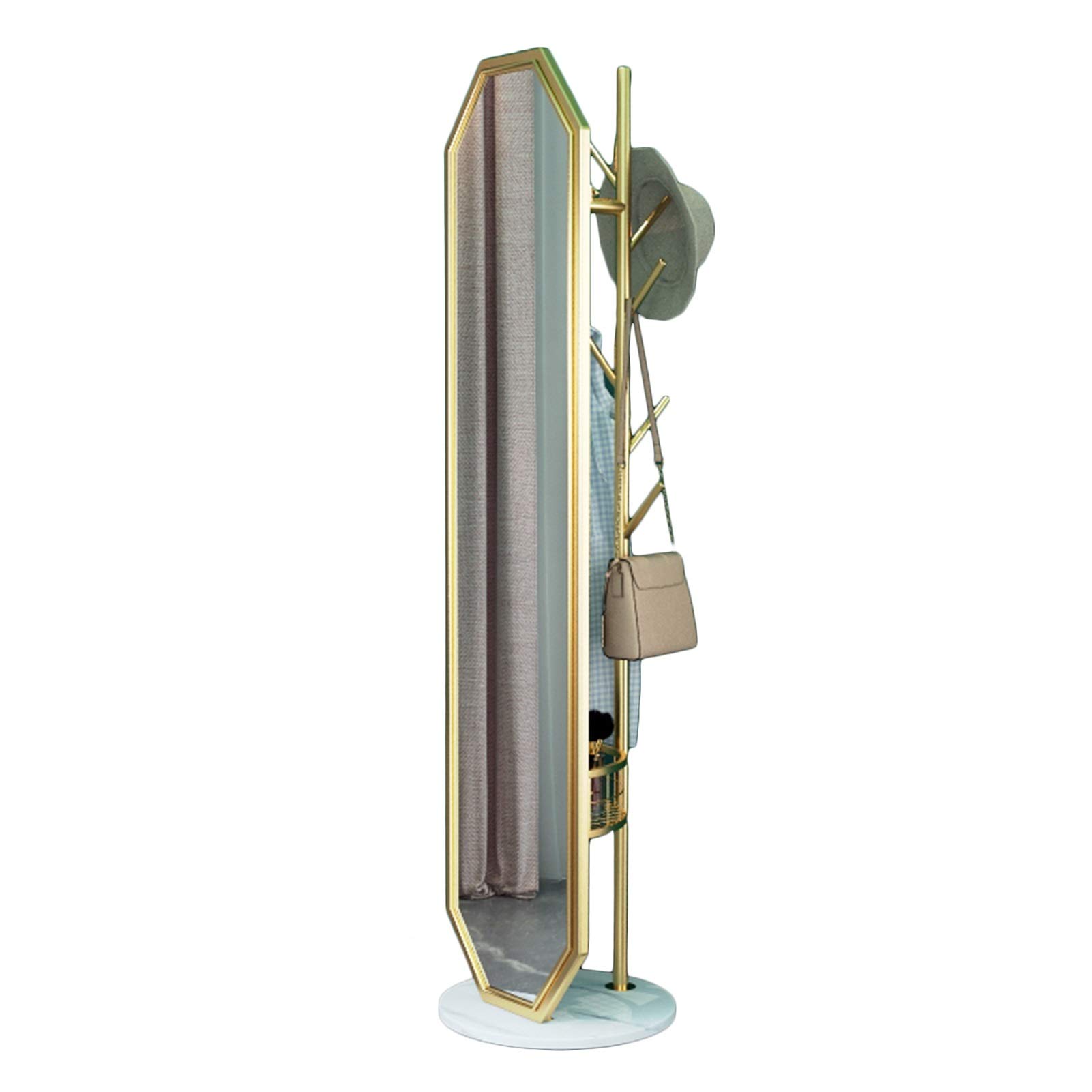 Rotatable Coat Rack with Mirror - Heavy Duty for Bedroom, Hallway & Dressing Room - 5 Colors