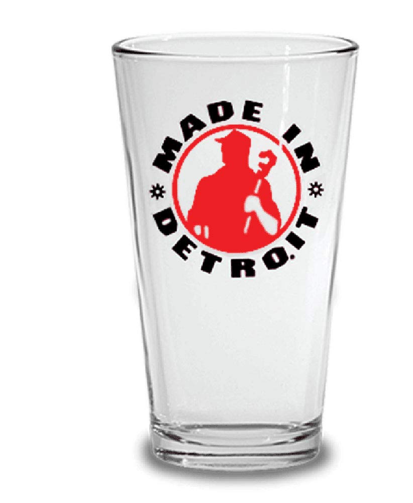 MID Pint Glass - Red Man with Black Letters - Perfect for Beer, Cocktails, and Home Bar Decor
