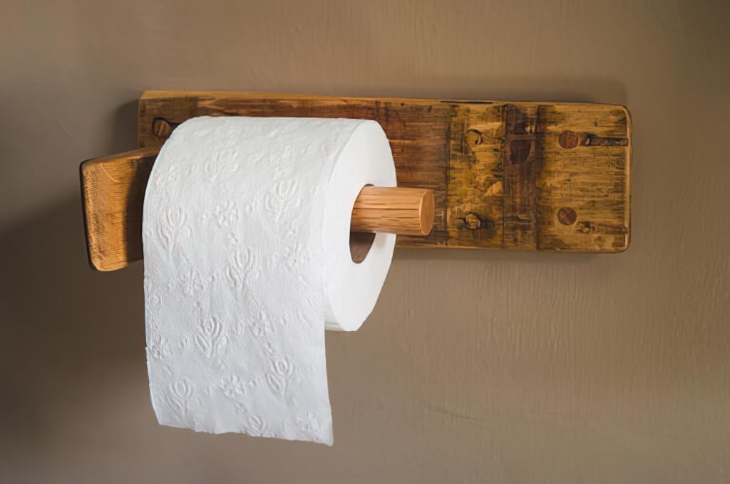Modern Pole Style Toilet Paper Holder - Chrome Bathroom Tissue Roll Stand with Easy Installation - Perfect for Small Bathrooms, Powder Rooms & RVs