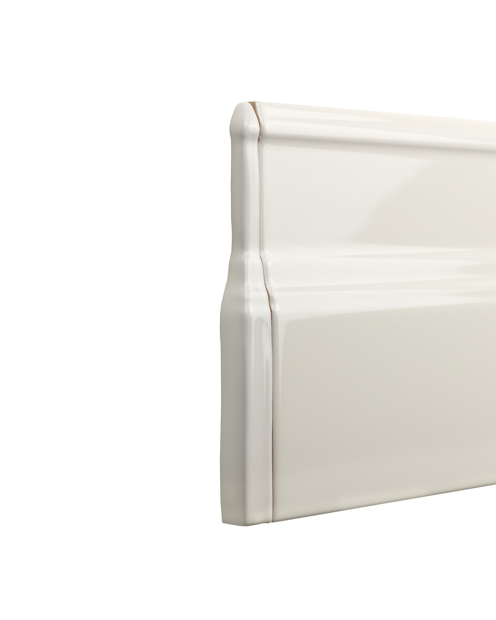 Kakel Victoria Floor Skirting Board Corner Piece - Ivory White, Glossy Finish - Perfect for Home Renovation & Interior Design Projects