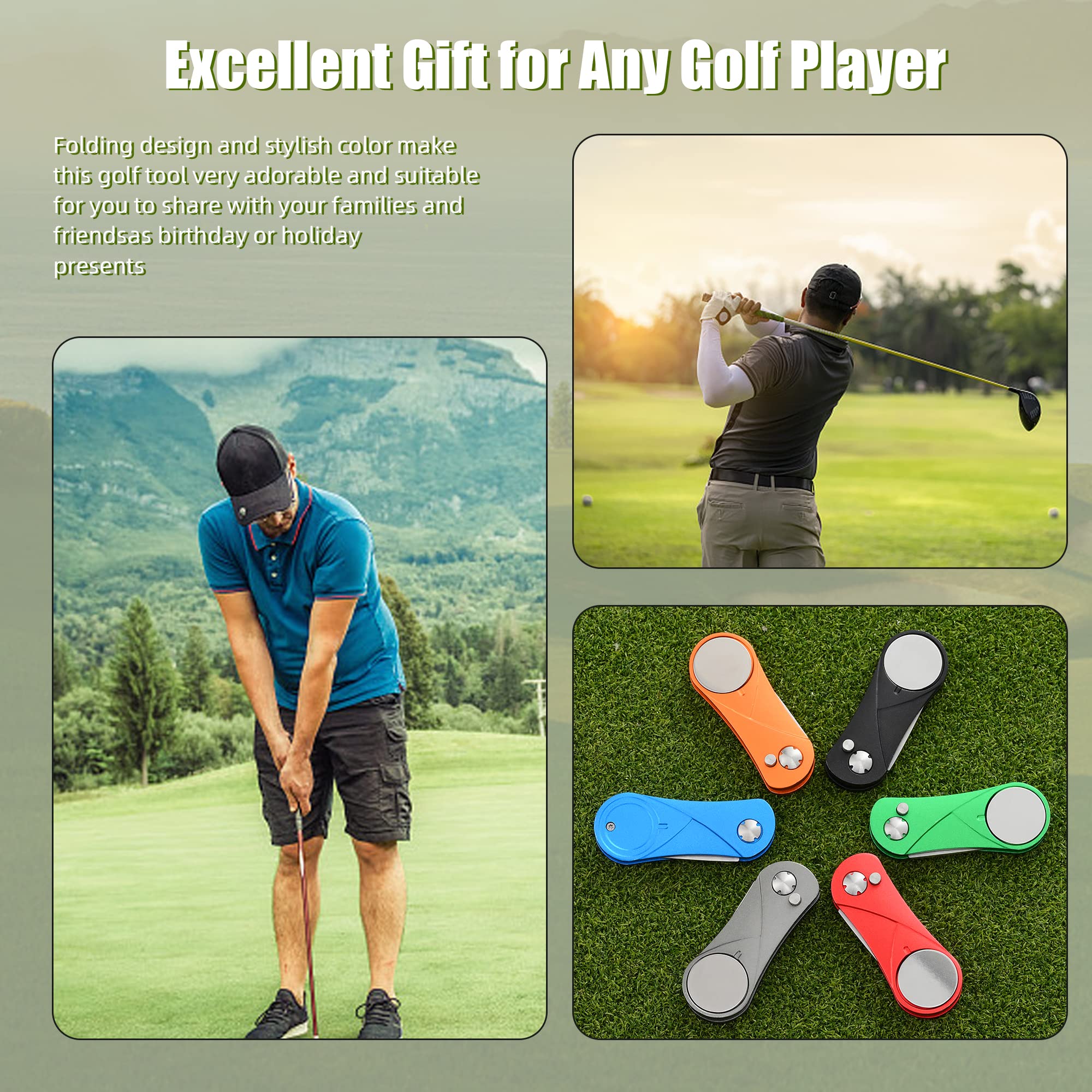 Premium Metal Golf Divot Repair Tool with Magnetic Ball Marker | Foldable Alloy Divot Fixer with Pop-Up Button | Golf Accessories for Men & Women | Perfect for Greens Repair & Course Maintenance