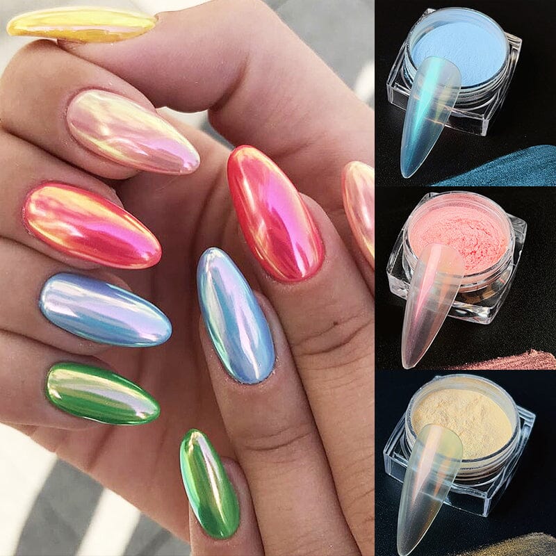 Neon Pearly Nail Powder - Professional Nail Art Glitter Dust for Acrylic & Gel Nails - Perfect for Manicures, Pedicures & Nail Salon Designs