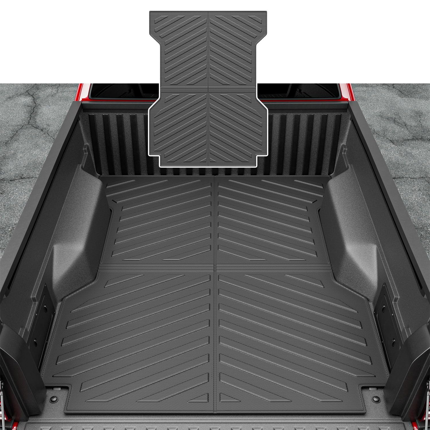Xipoo TPE Truck Bed Mat for 2005-2023 Toyota Tacoma 6ft Long Bed - Durable Non-Slip Bed Liner Replacement with Rice Grain Pattern | Perfect for Hauling, Camping & Off-Road Protection