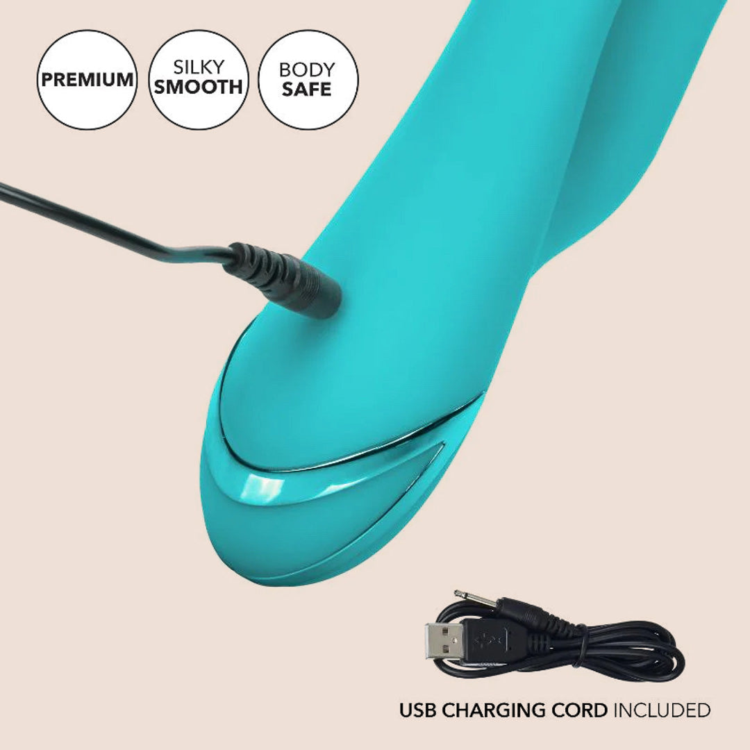 California Dreaming® Santa Monica Starlet Silicone G-Spot Vibrator - Dual Stimulation with Thumping & Vibration for Intense Pleasure | Perfect for Couples Play & Solo Exploration