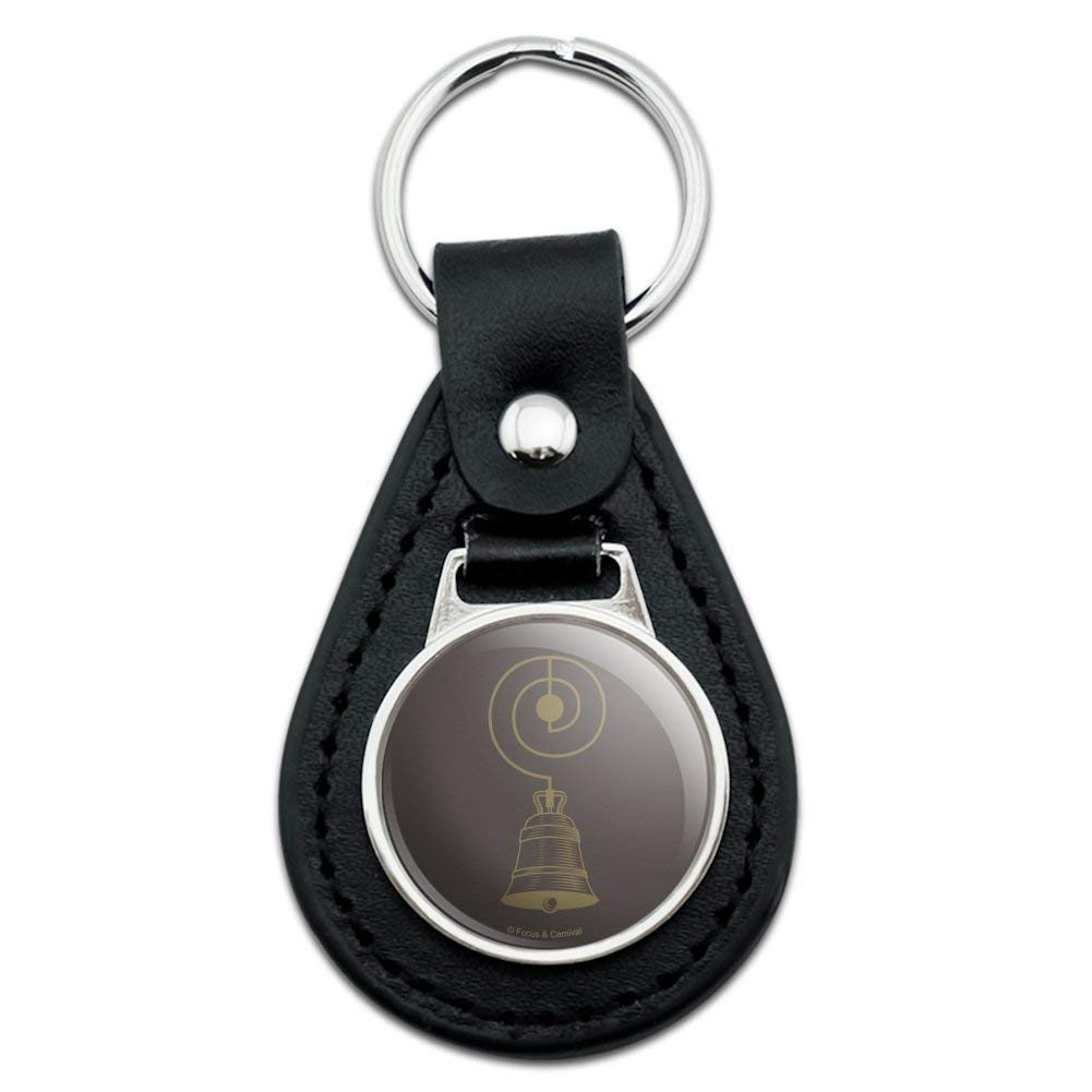 Vintage Black Leather Downton Abbey Bell Keychain - Elegant Gift for Fans, Collectors & TV Show Enthusiasts | Perfect for Home Decor, Key Rings & Handbag Accessories