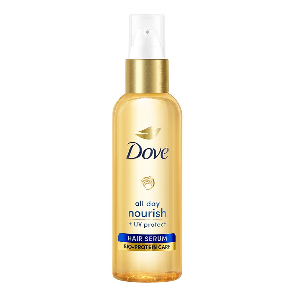 Dove All Day Nourishing UV Protection Hair Serum with Biotin & Keratin - 48ml for Dry, Damaged & Frizzy Hair - Daily Smoothing & Heat Protectant for Shiny, Healthy-Looking Hair - Perfect for Styling, Sun Protection & Humidity Control
