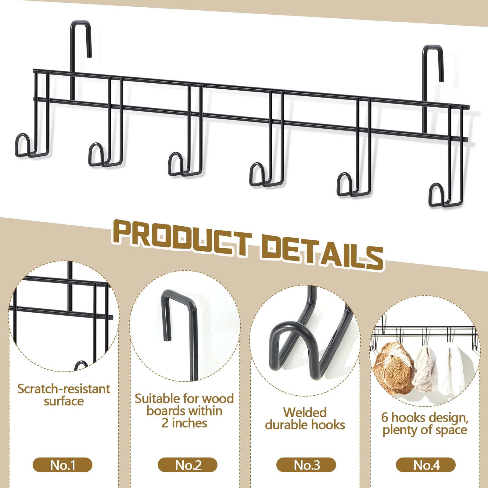 2 Pack Heavy Duty 6-Hook Metal Horse Bridle Hanger - Black Wall Mount Tack Rack for Halter, Blanket & Saddle Storage - Perfect for Stable, Barn & Equestrian Room Organization