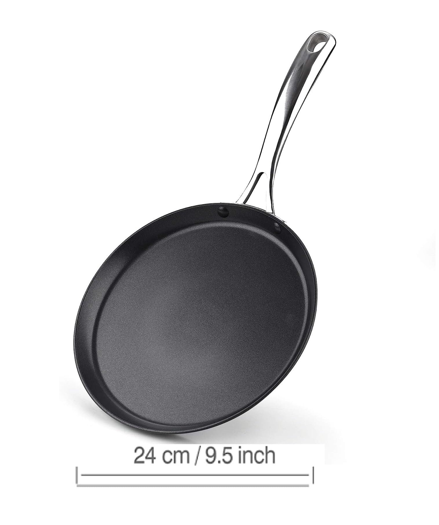 Nonstick Hard Anodized 9.5-Inch Crepe Griddle Pan - Black Cooks Standard Skillet for Perfect Pancakes, Crepes & Eggs | Ideal for Breakfast, Brunch & Family Cooking