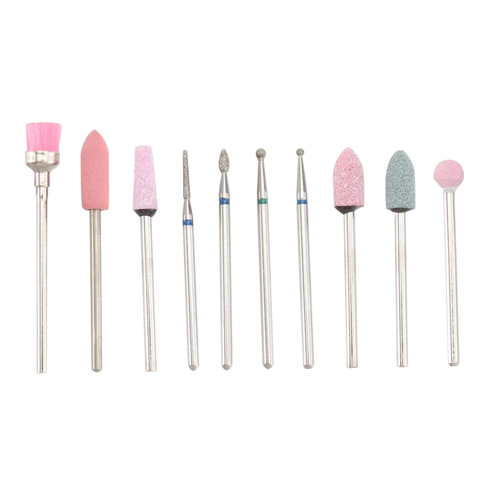 STAHAD 10-Piece Professional Nail Drill Kit for Gel & Acrylic Nails - Includes Nail Drill Bits, Cuticle Drill Bits, Grinding Heads & Manicure Files - Perfect for Home & Salon Nail Care & Manicure Services